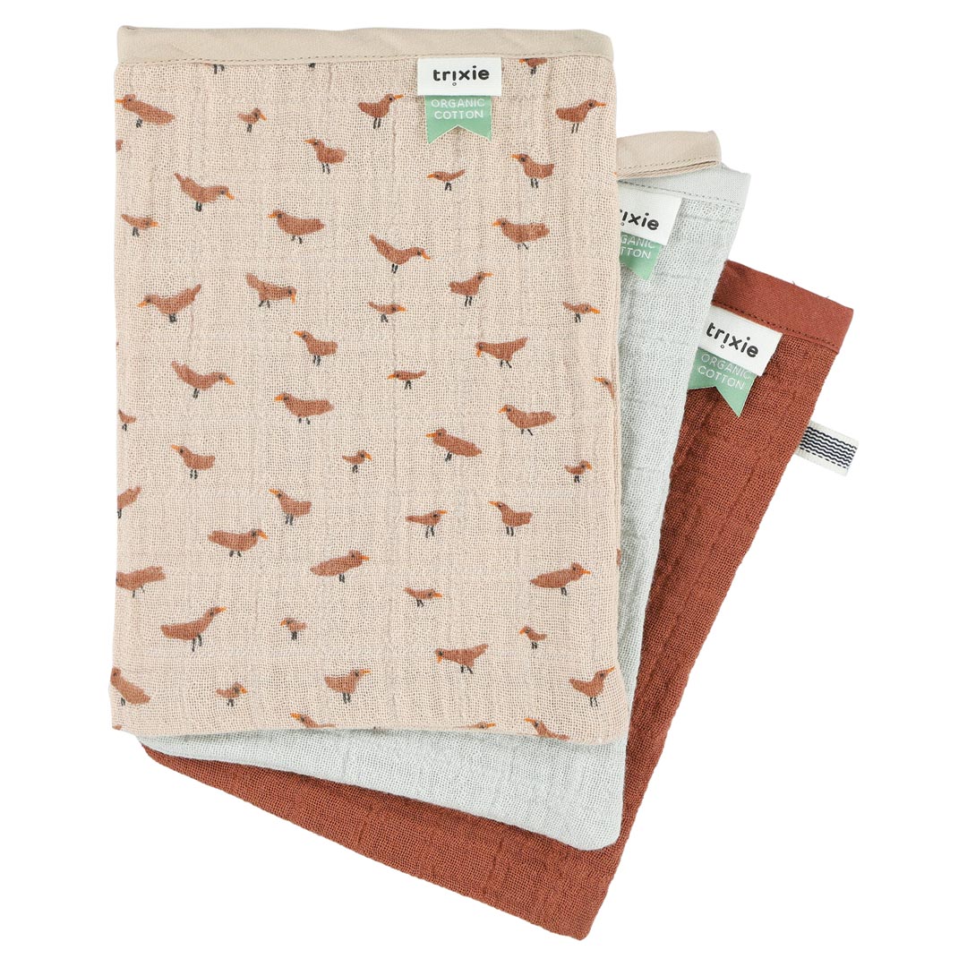 Manoplas muselina 3-pack mix - Babbling Birds